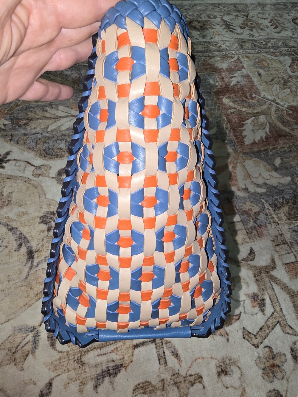 Coach Troupe Tote In Blue Lake With Multicolored Weaving - Picture 6 of 11